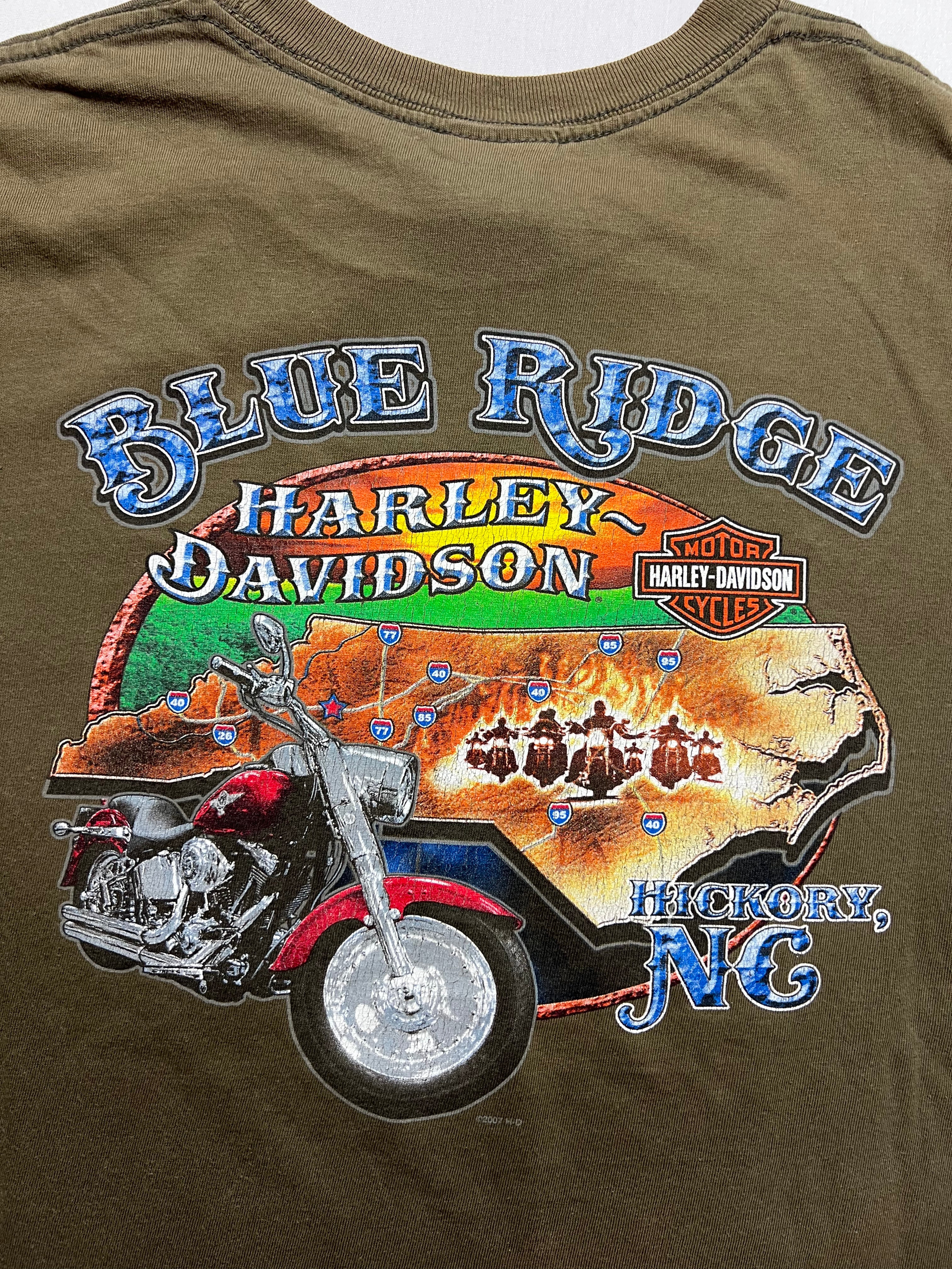 (XL) T-Shirt Harley-Davidson Blue Ridge Hickory North Carolina