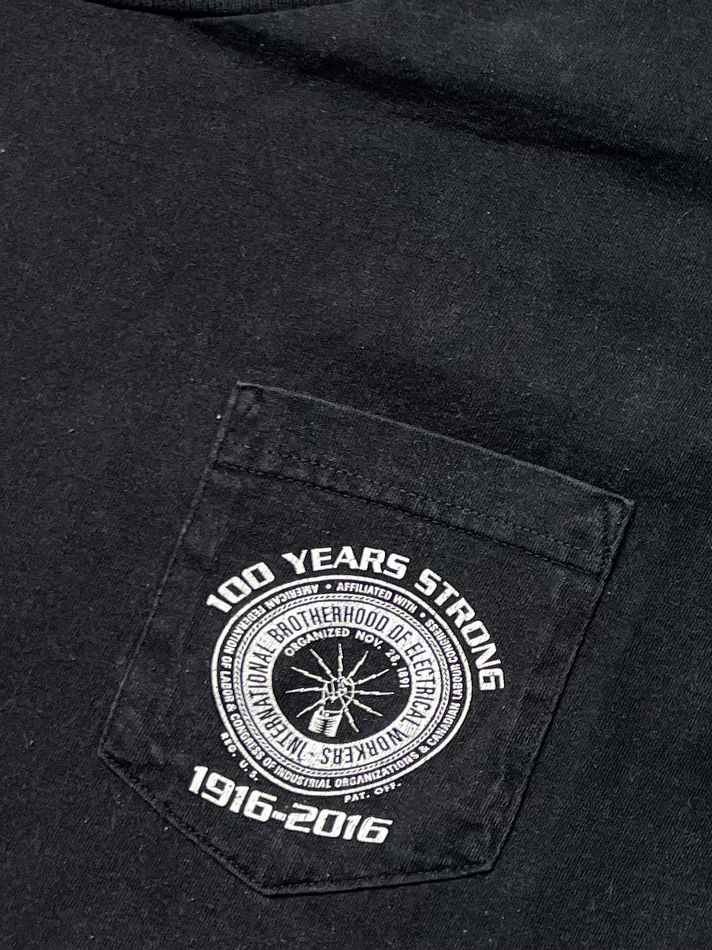 (XL) T-shirt IBEW Local 426 100th Anniversary 2016 Noir Made in USA
