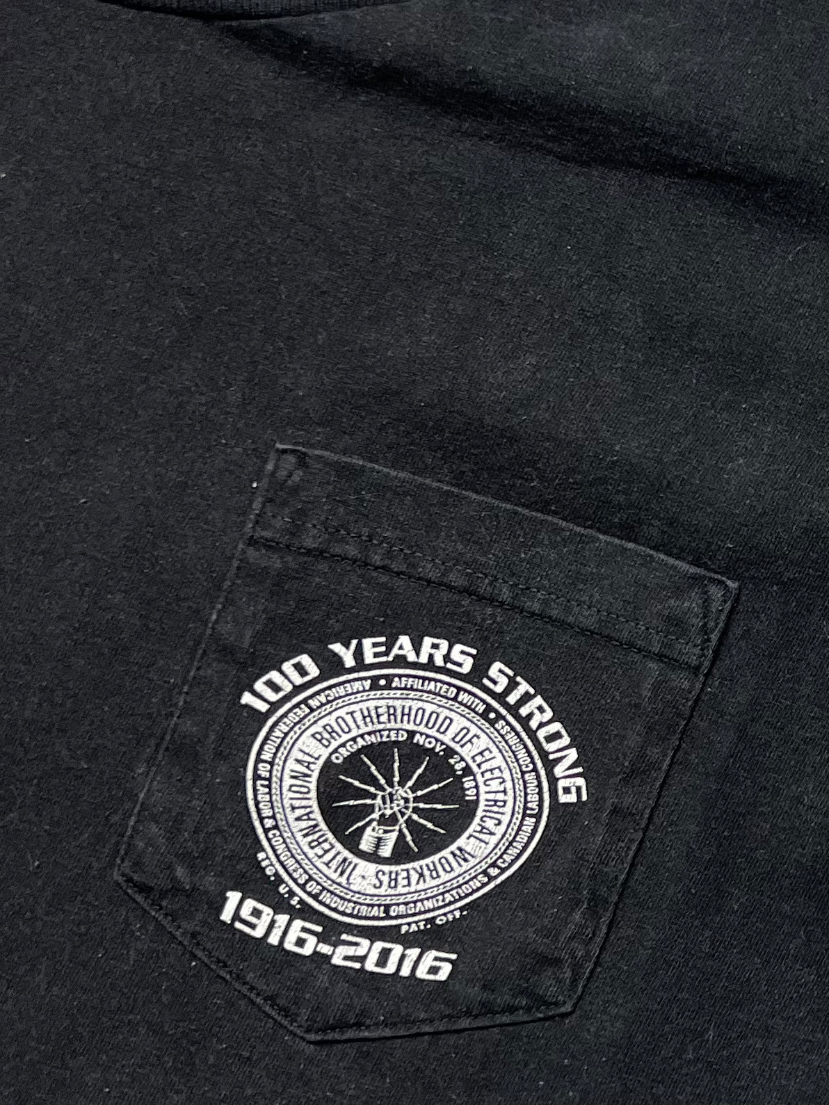 (XL) T-shirt IBEW Local 426 100th Anniversary 2016 Noir Made in USA