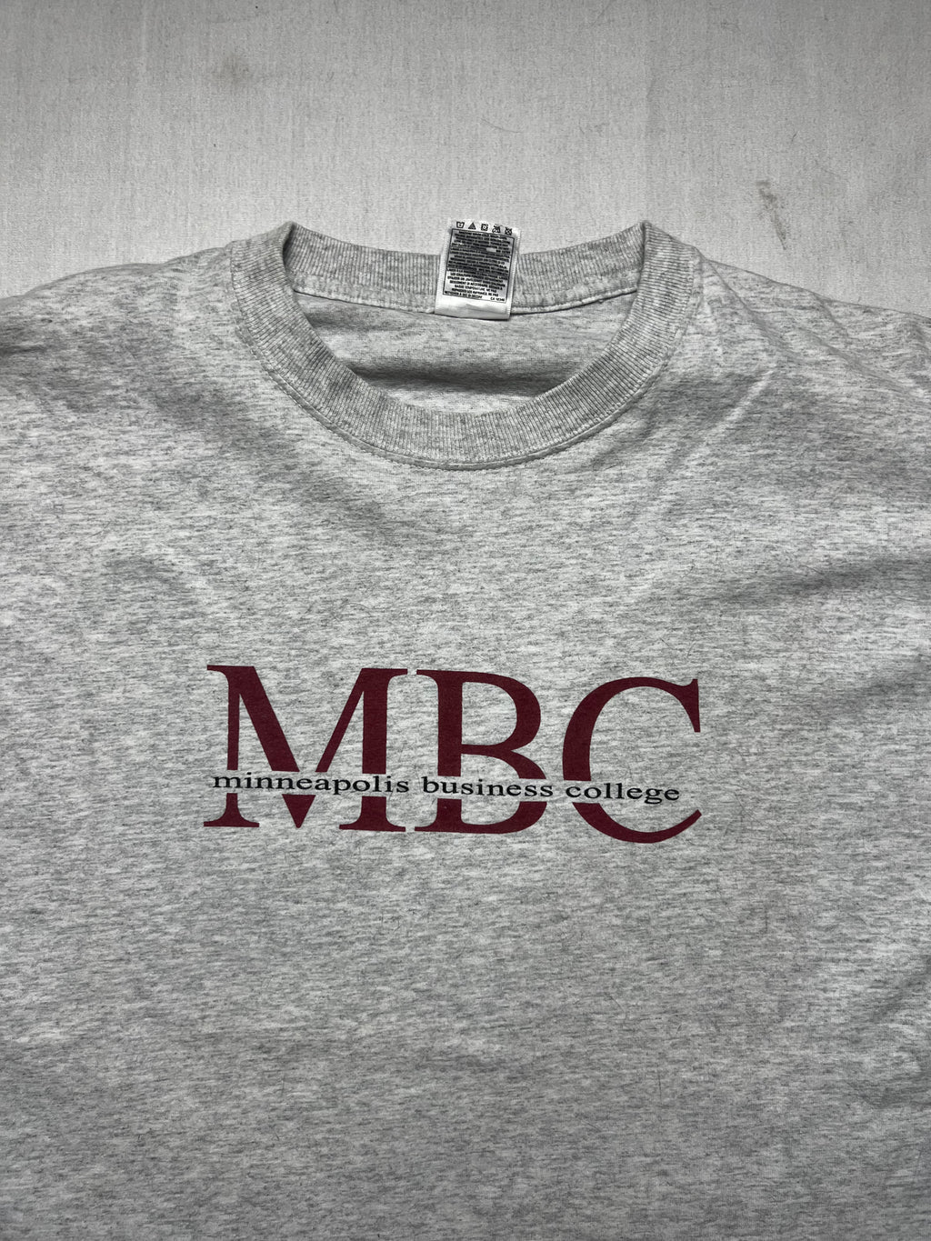 (L) T-shirt Minneapolis Business College MBC Vintage Gris
