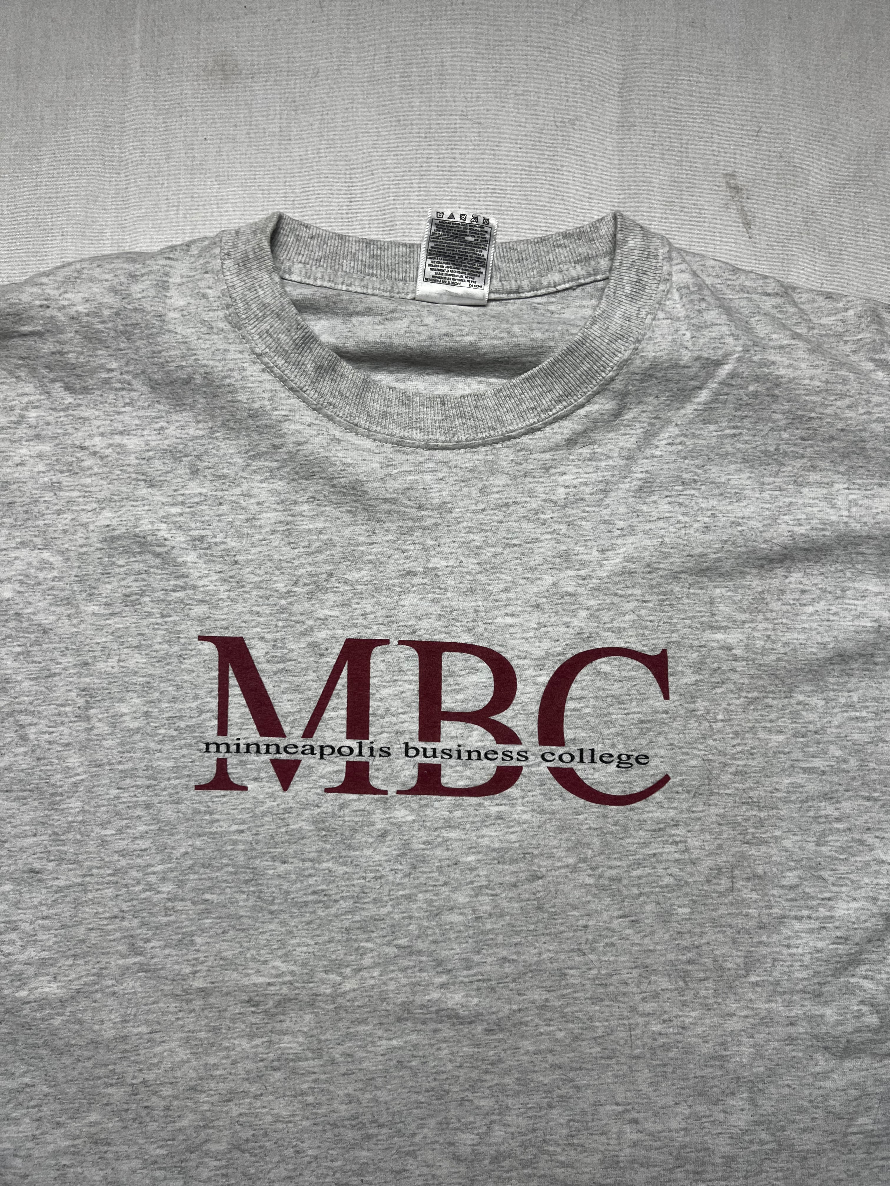 (L) T-shirt Minneapolis Business College MBC Vintage Gris