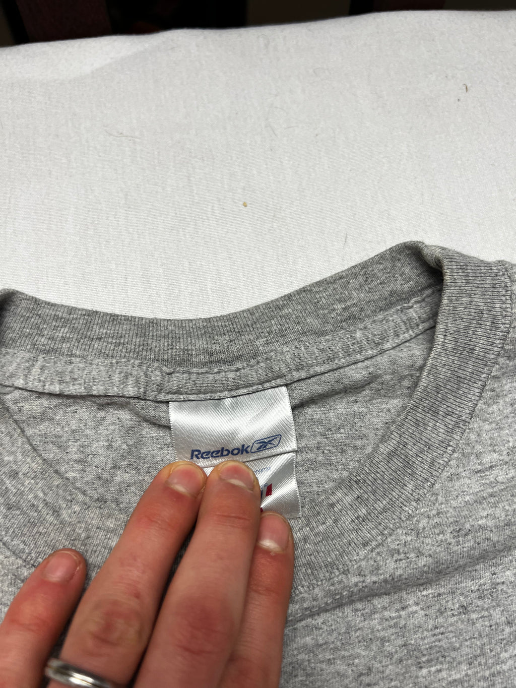 (XL) T-shirt Reebok Vintage Gris Logo Brodé