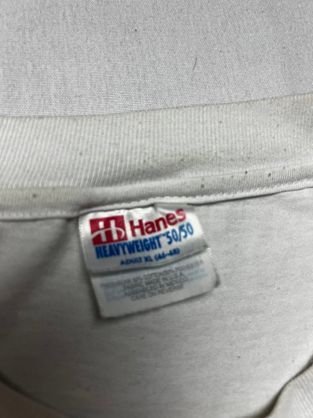 (XL) T-Shirt Vintage 90s Hanes Heavyweight Santa fe blanc