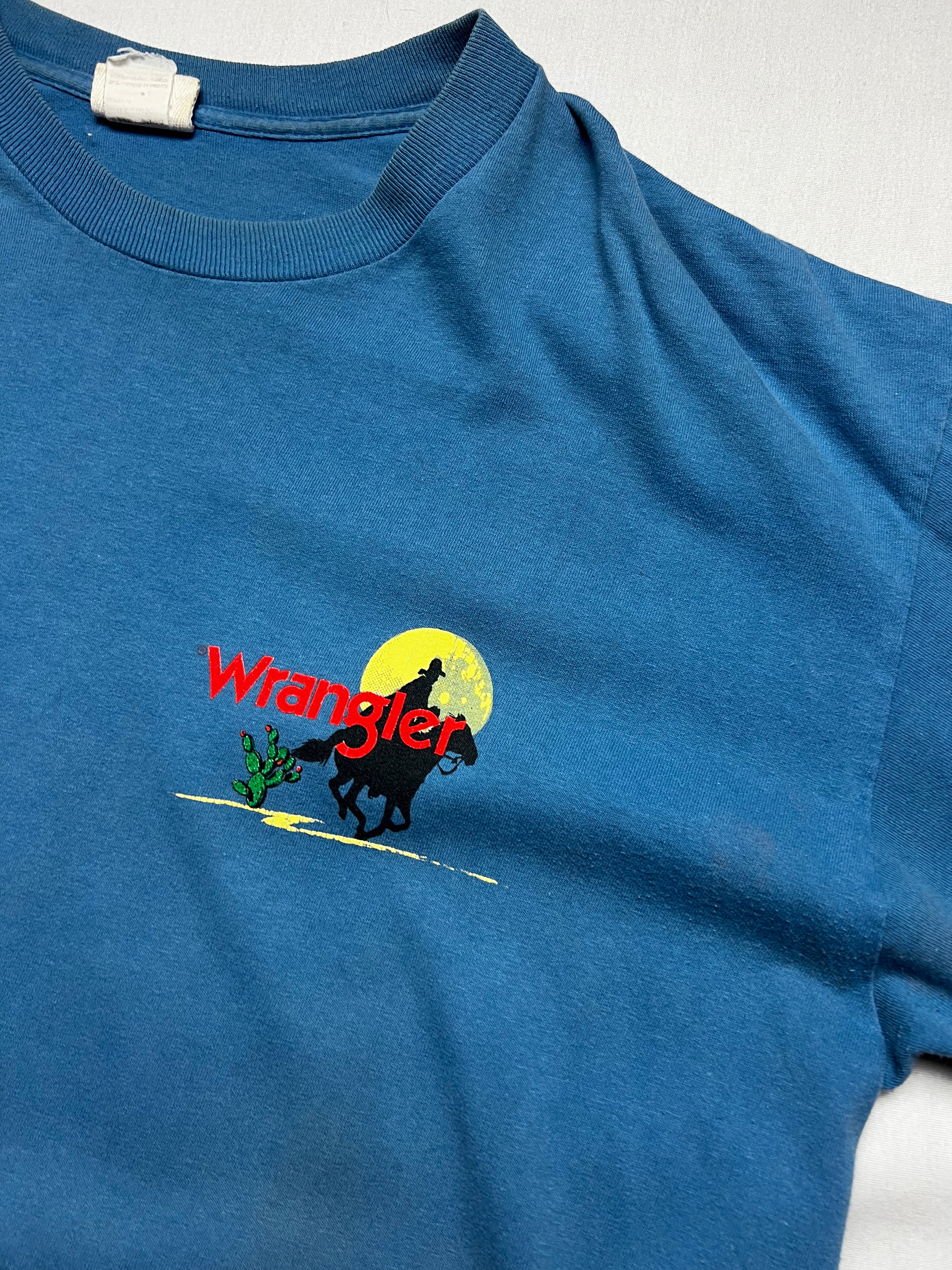 (XL) T-shirt Wrangler bleu imprimé western