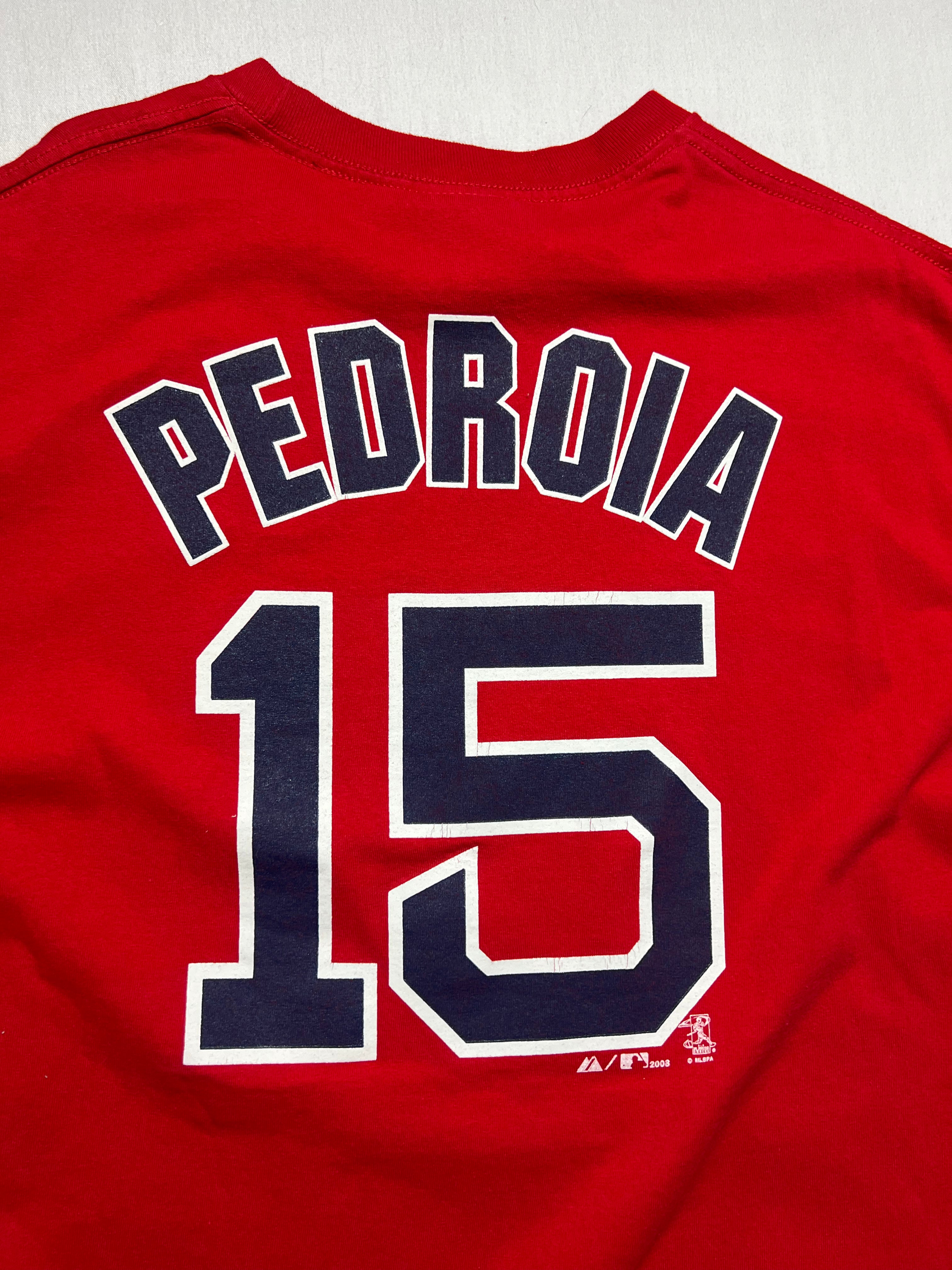 (XL) T-shirt Majestic Boston Red Sox rouge Pedroia 15