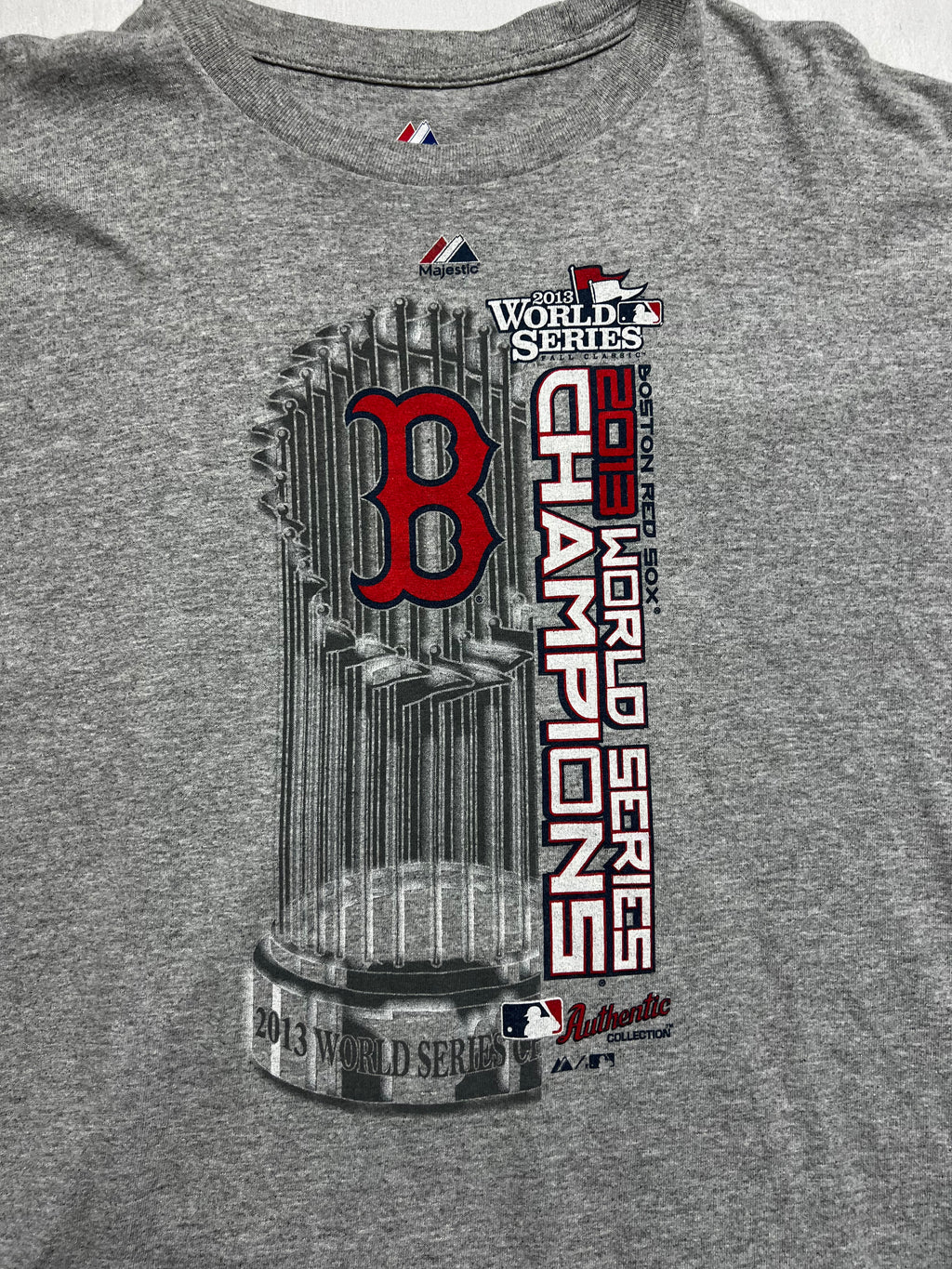 (XL) T-shirt Majestic Boston Red Sox World Series 2013 gris
