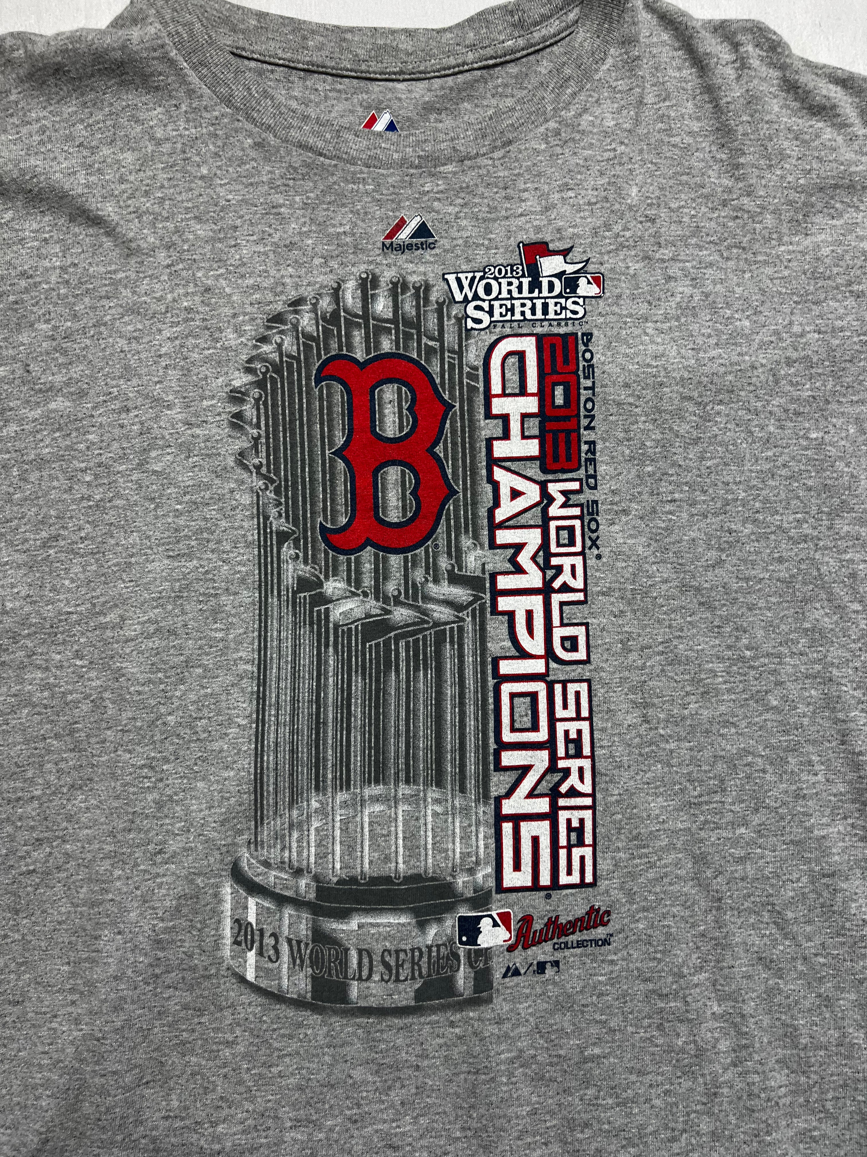 (XL) T-shirt Majestic Boston Red Sox World Series 2013 gris