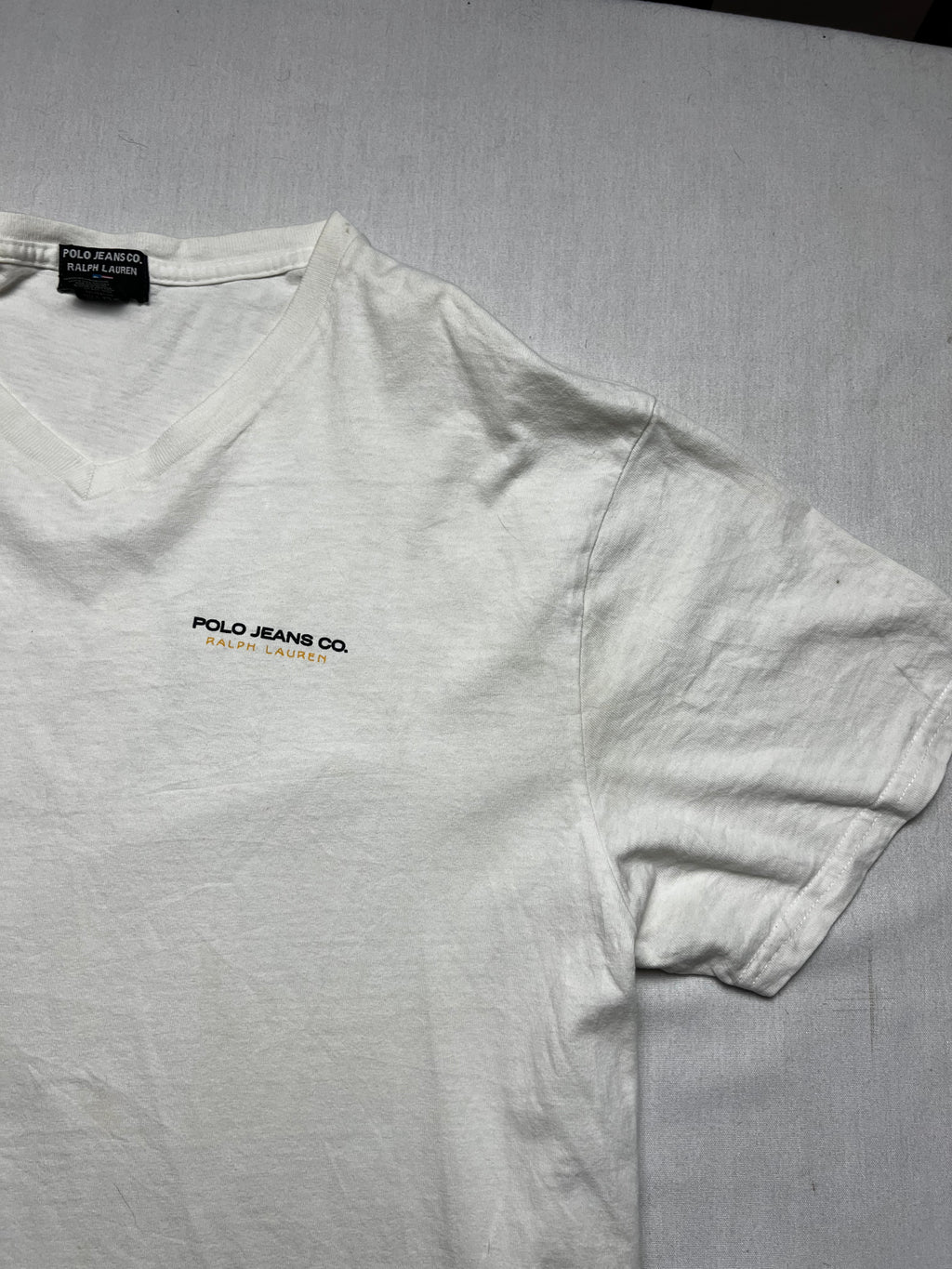 (XL) T-shirt Polo Jeans Co. Ralph Lauren blanc vintage