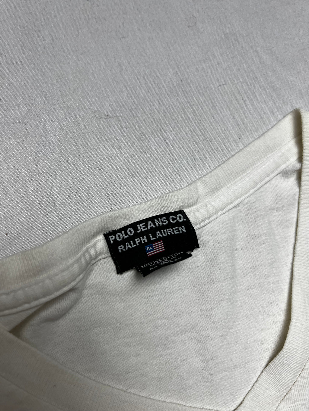 (XL) T-shirt Polo Jeans Co. Ralph Lauren blanc vintage