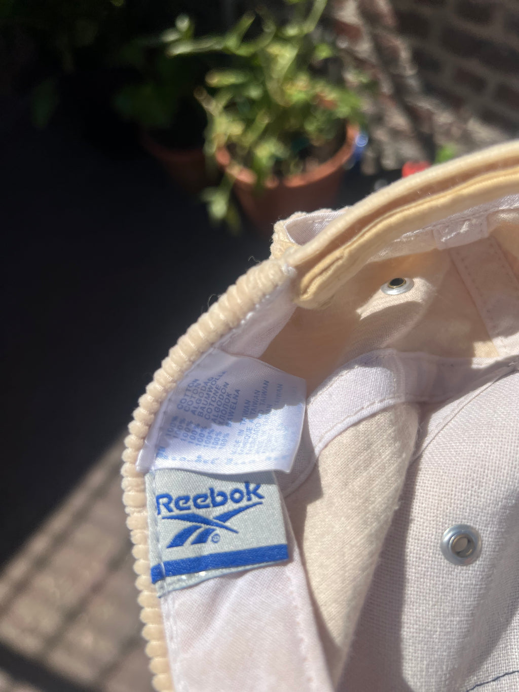 Casquette Reebok Beige Velours