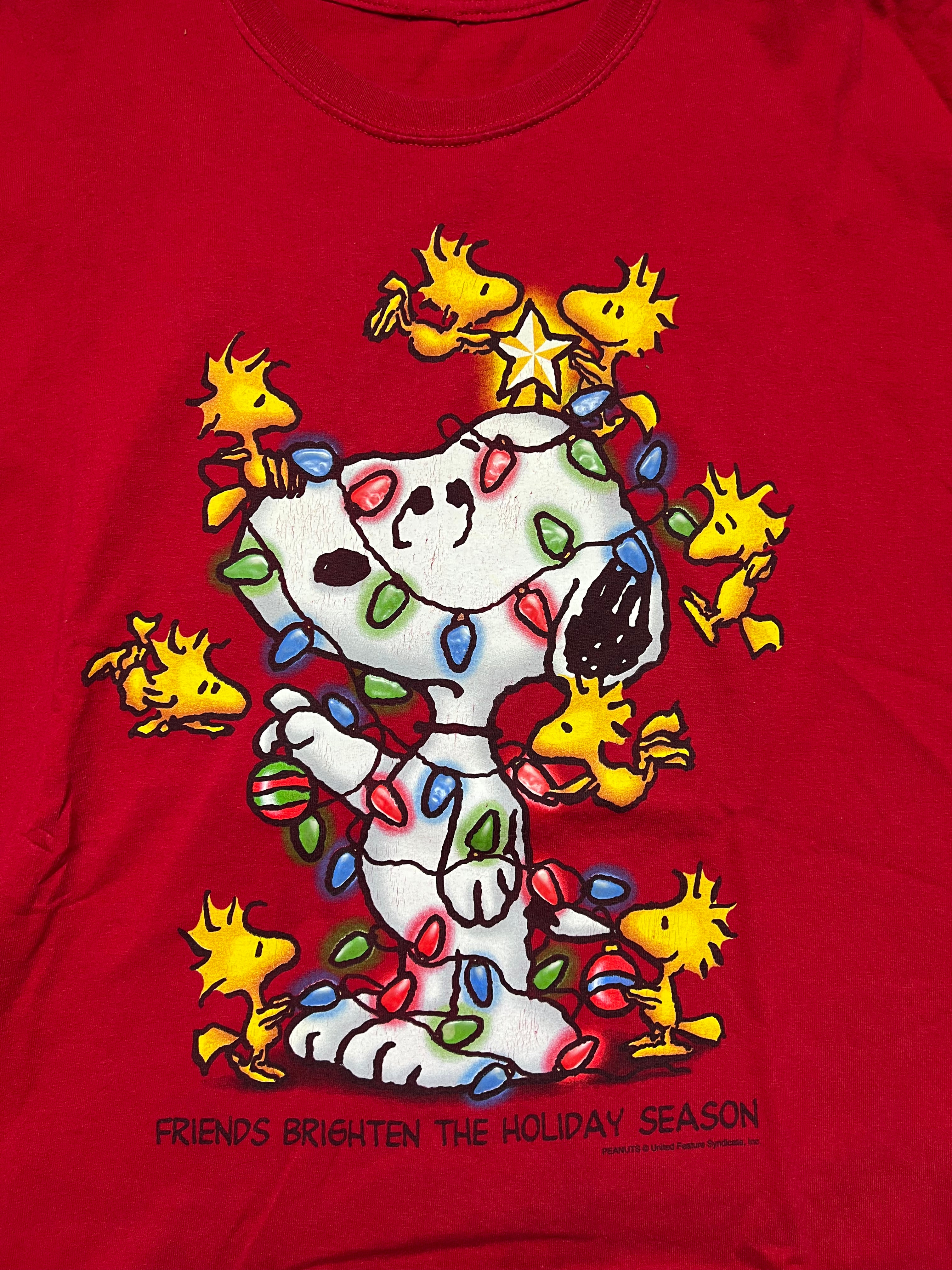 (2XL) T-shirt Snoopy Christmas Peanuts Rouge