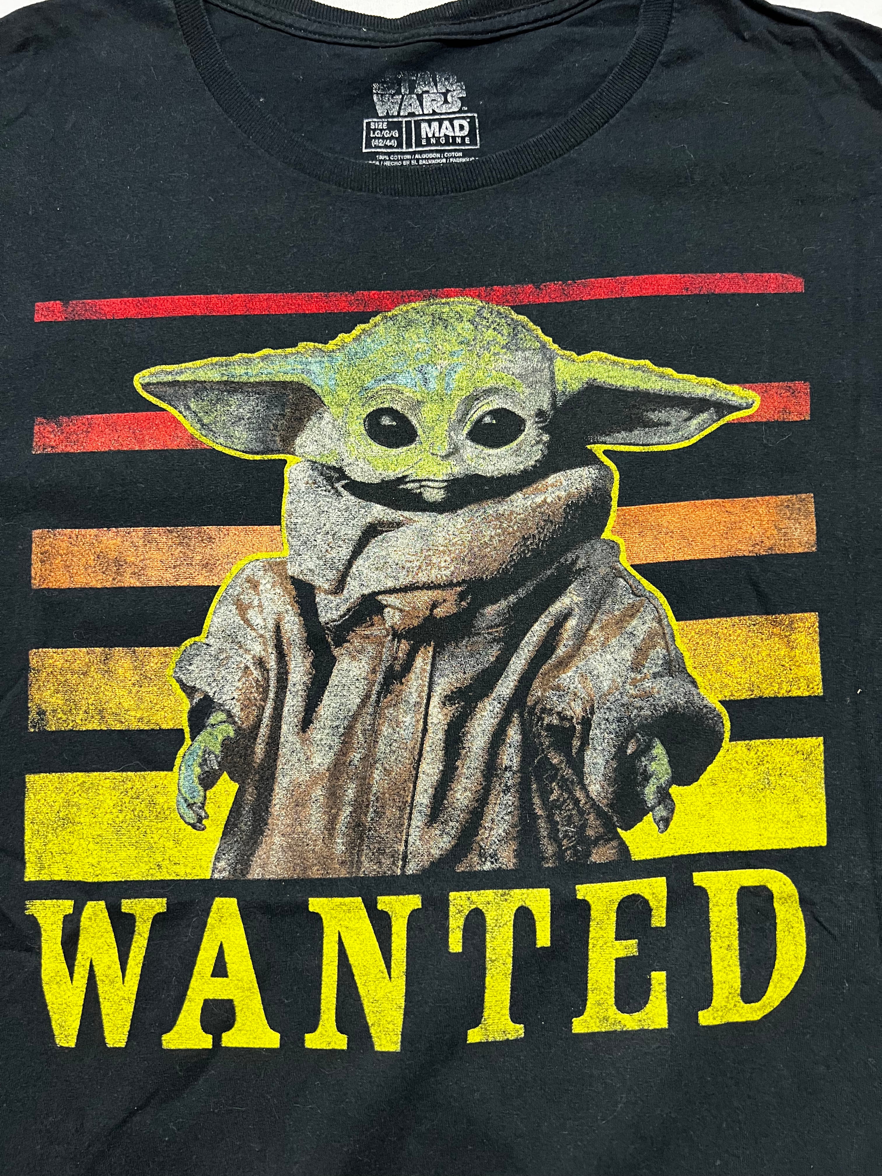 (L) T-shirt Star Wars The Mandalorian Wanted Noir