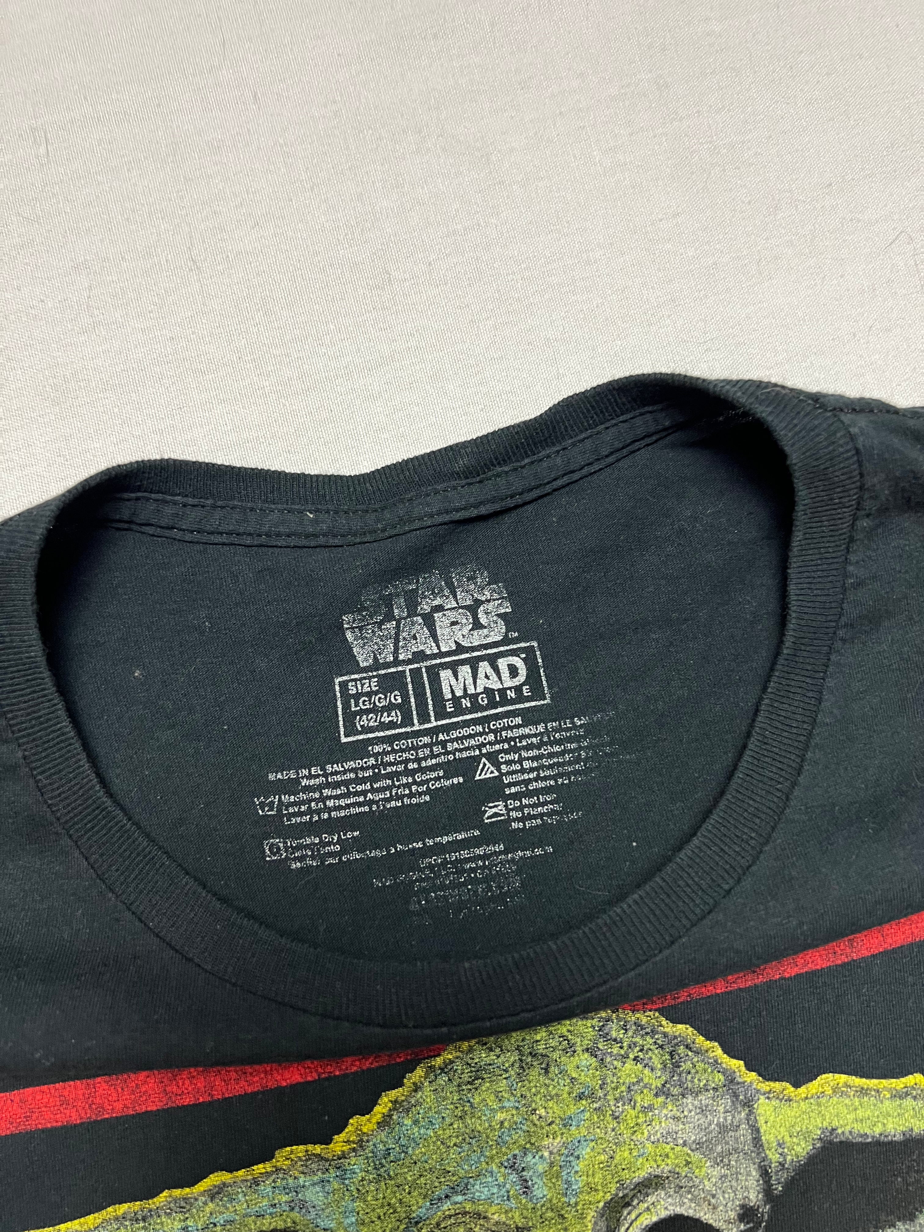 (L) T-shirt Star Wars The Mandalorian Wanted Noir