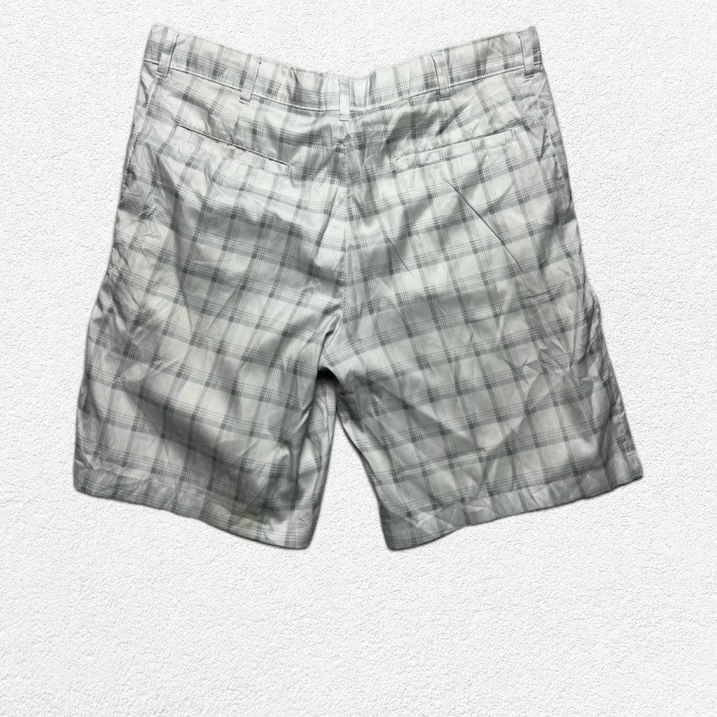 (XL) Short Cargo Russell Carreaux Blanc/Gris