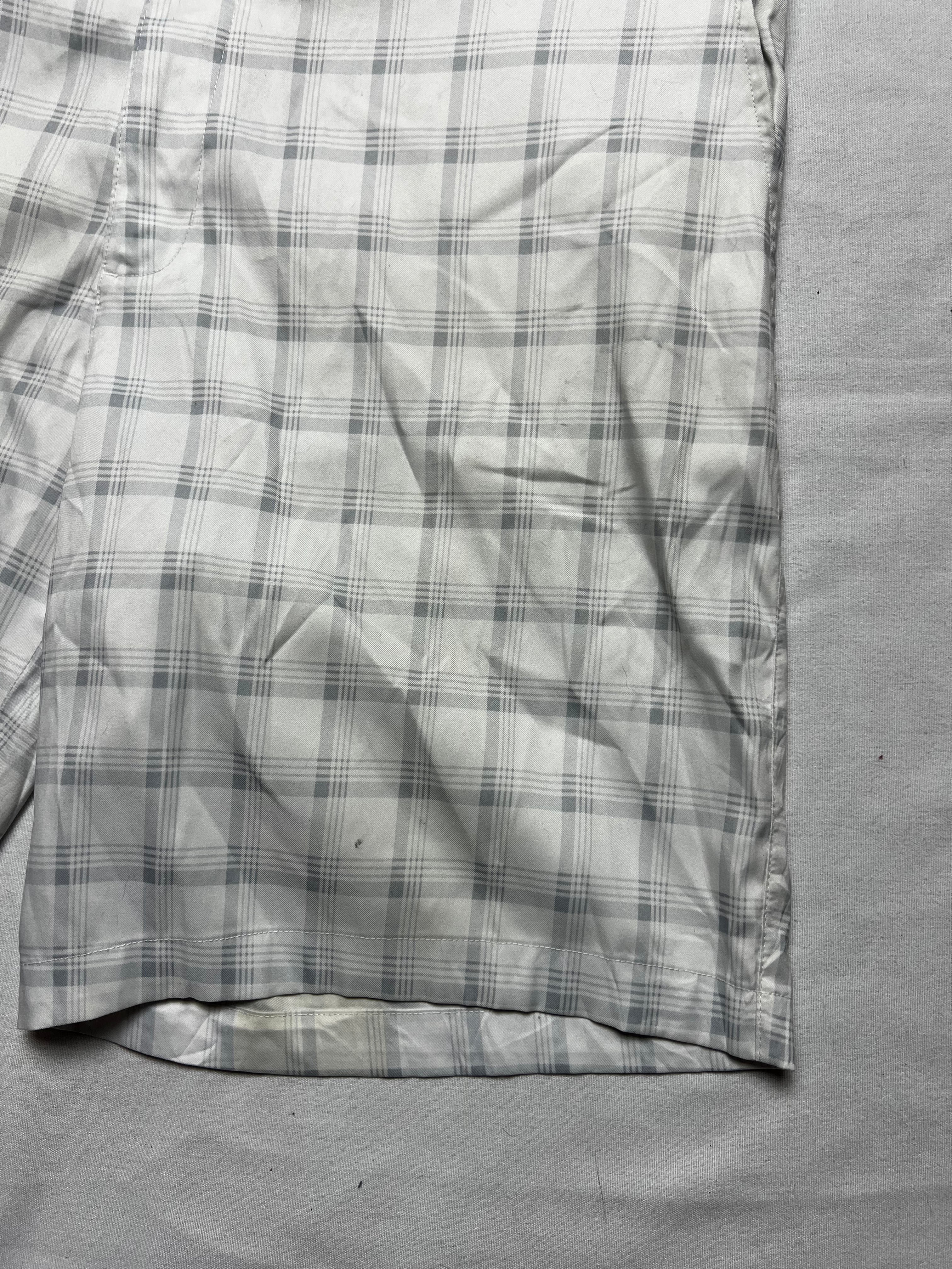(XL) Short Cargo Russell Carreaux Blanc/Gris