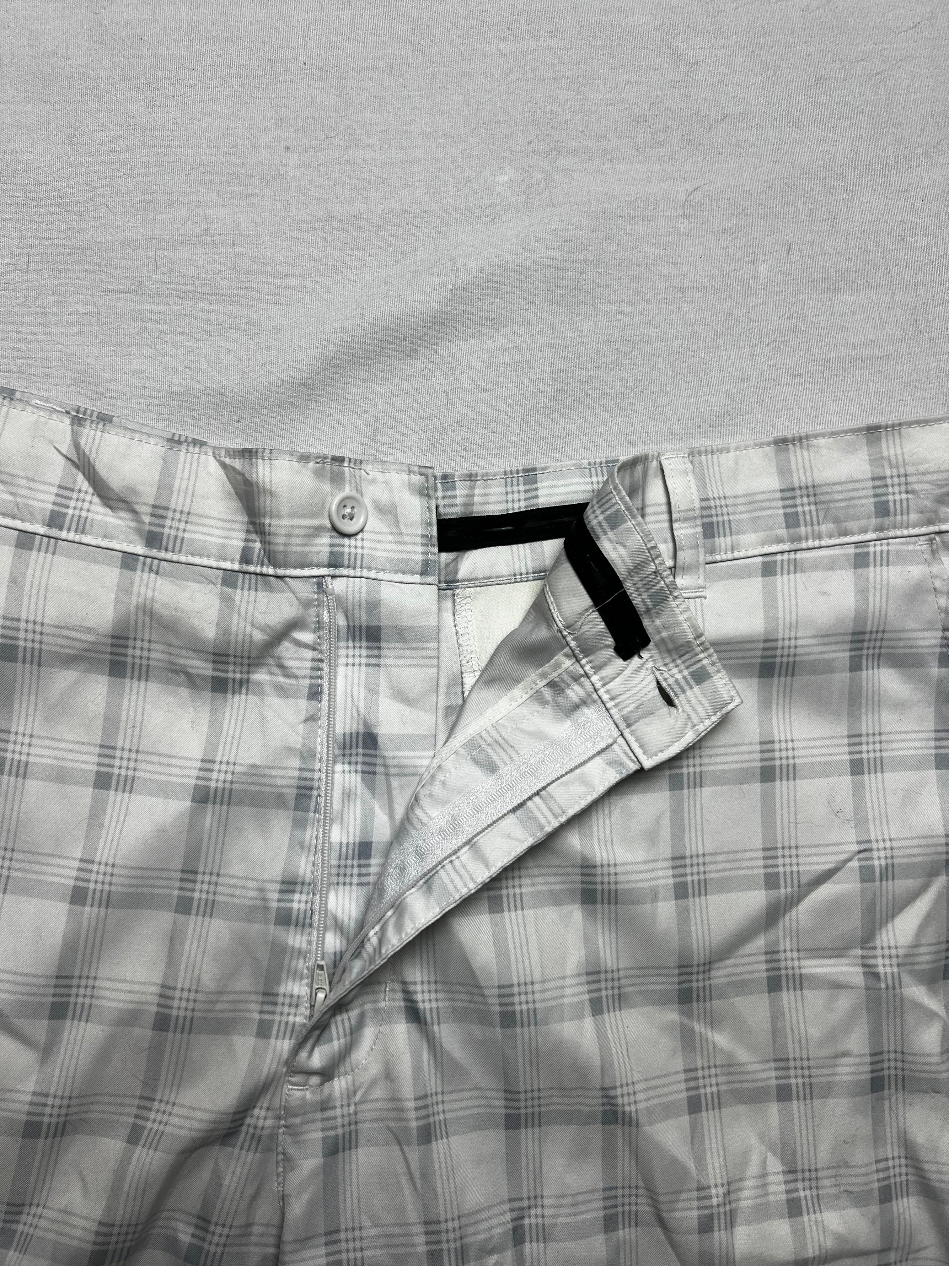 (XL) Short Cargo Russell Carreaux Blanc/Gris