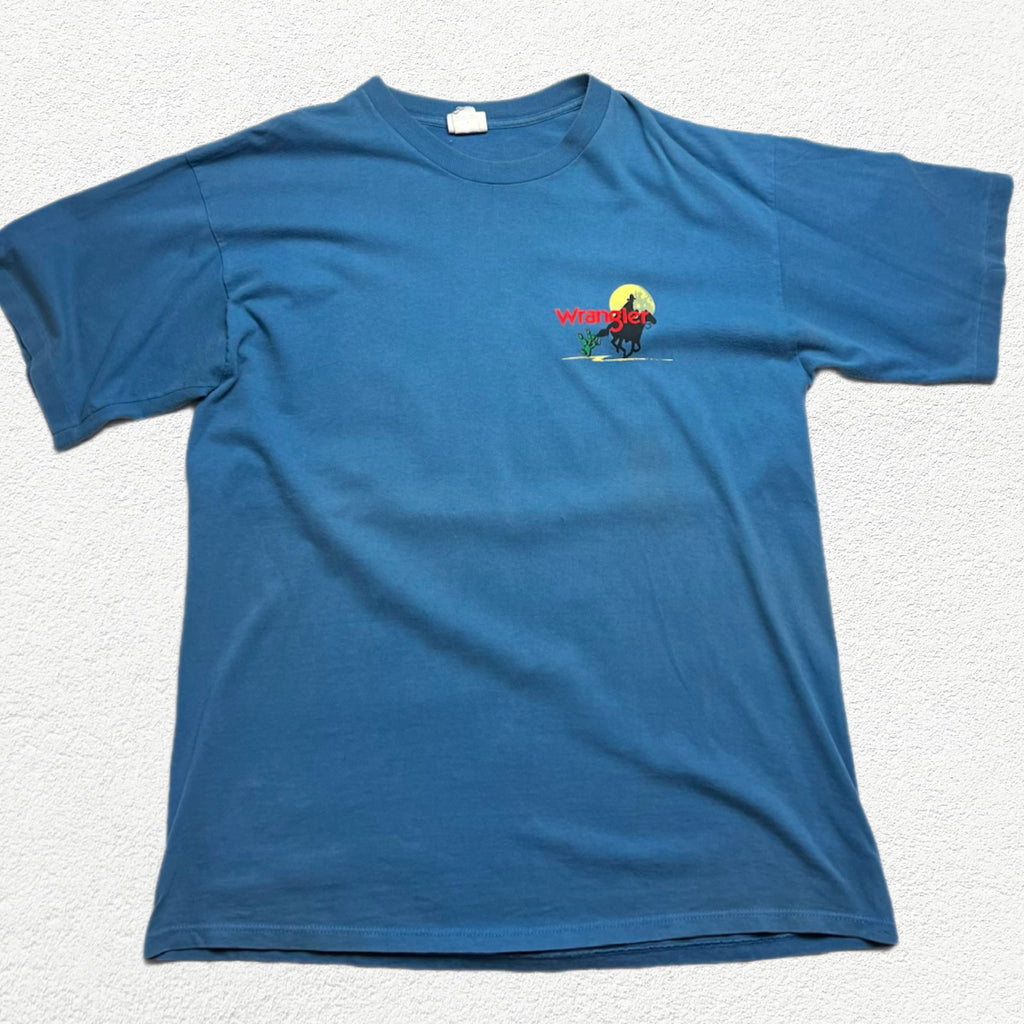 (XL) T-shirt Wrangler bleu imprimé western