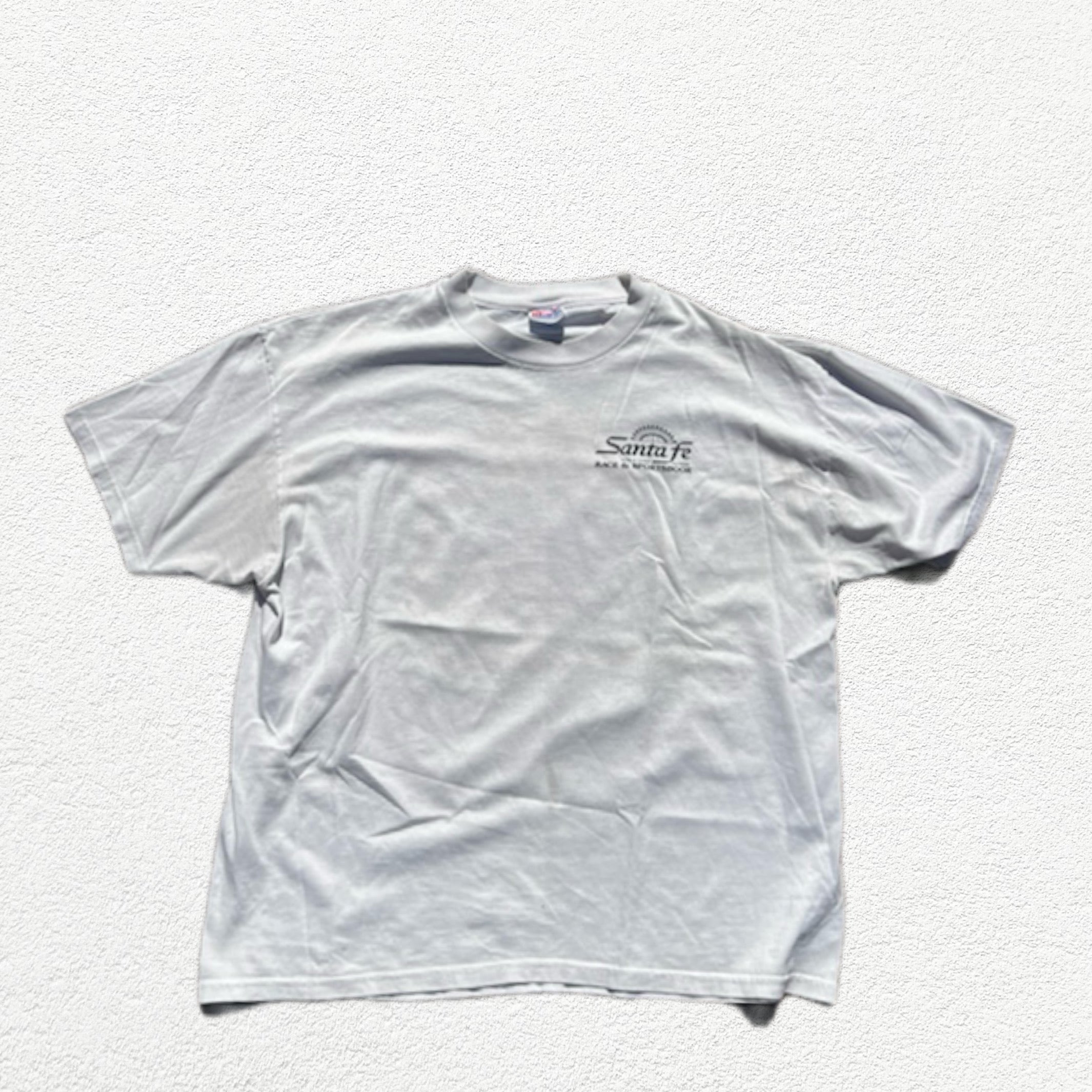 (XL) T-Shirt Vintage 90s Hanes Heavyweight Santa fe blanc