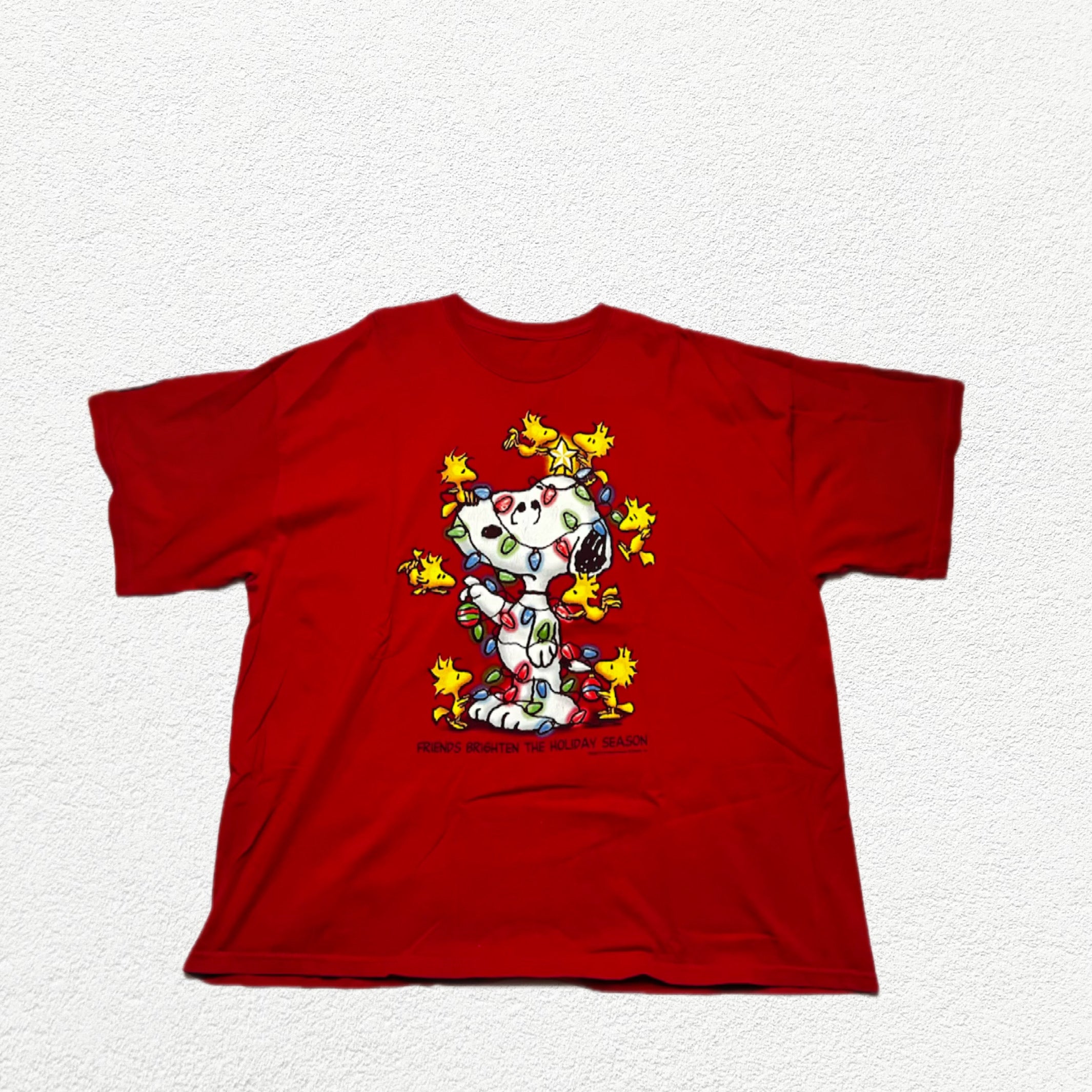 (2XL) T-shirt Snoopy Christmas Peanuts Rouge