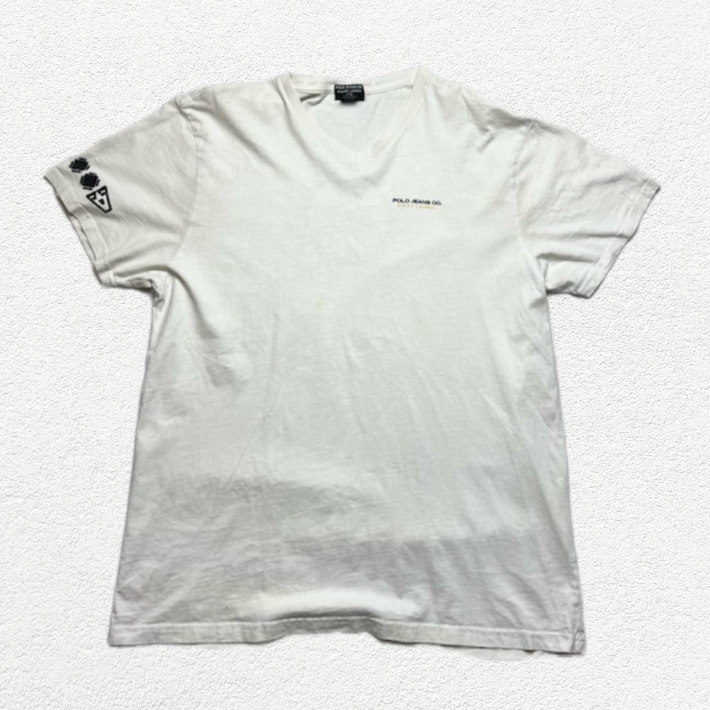 (XL) T-shirt Polo Jeans Co. Ralph Lauren blanc vintage